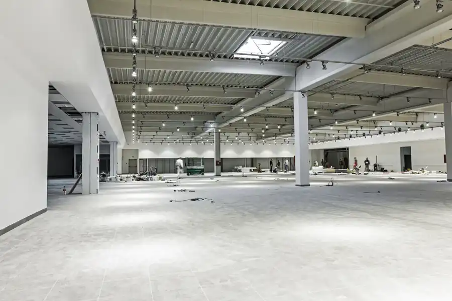 Commercial office under strip out with partitions and fitout removed ahead of make good works in Melbourne