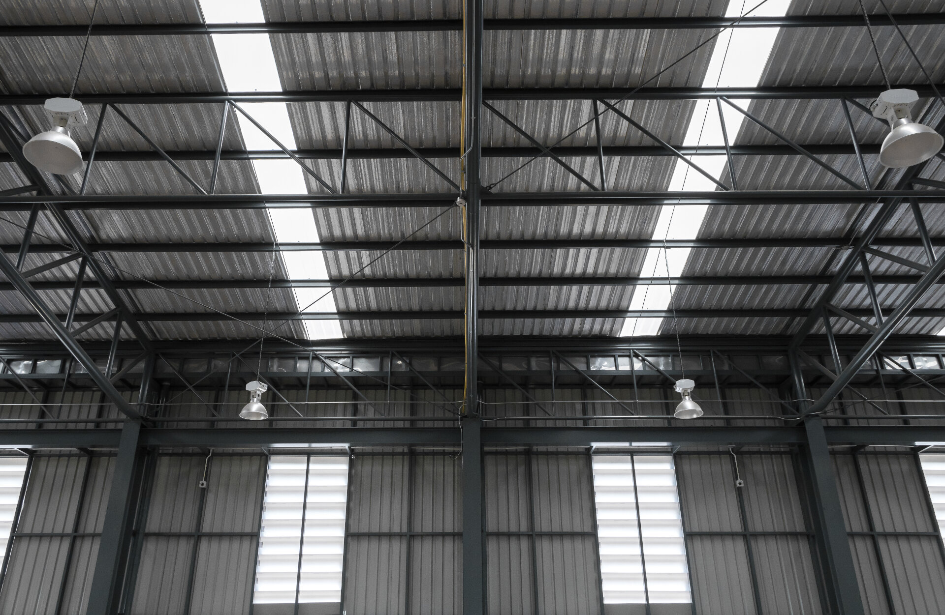 Polycarbonate skylight panels steel roof structure warehouse Melbourne