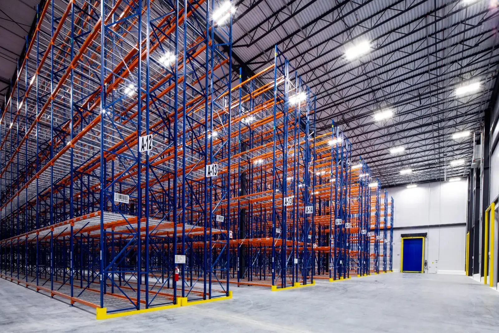 Warehouse fulfilment centre with pallet racking and clear concrete floors in Melbourne
