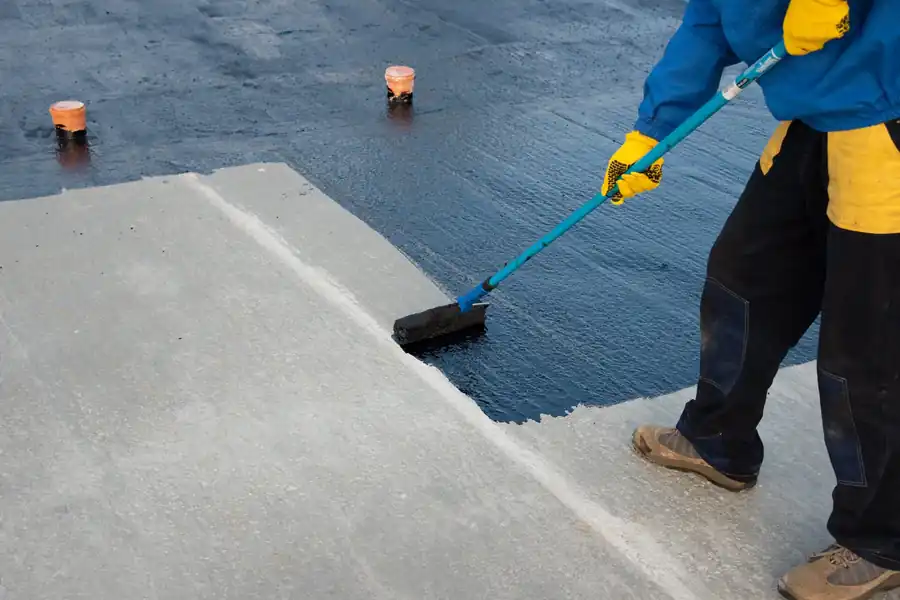 Waterproofing membrane application as part of commercial water damage remediation works in Melbourne